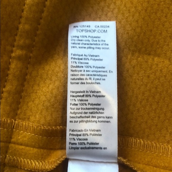 Topshop Carly Coat Yellow New Without Tags - Picture 7 of 7